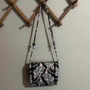 Vera Bradley Black and Blue Floral Crossbody Bag